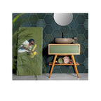 Consolle in Teak di recupero naturale serie Feelcolor Cipi 70cm con cassetto Smeraldo Buddha by CeramicStore | Lo specialista del tuo bagno