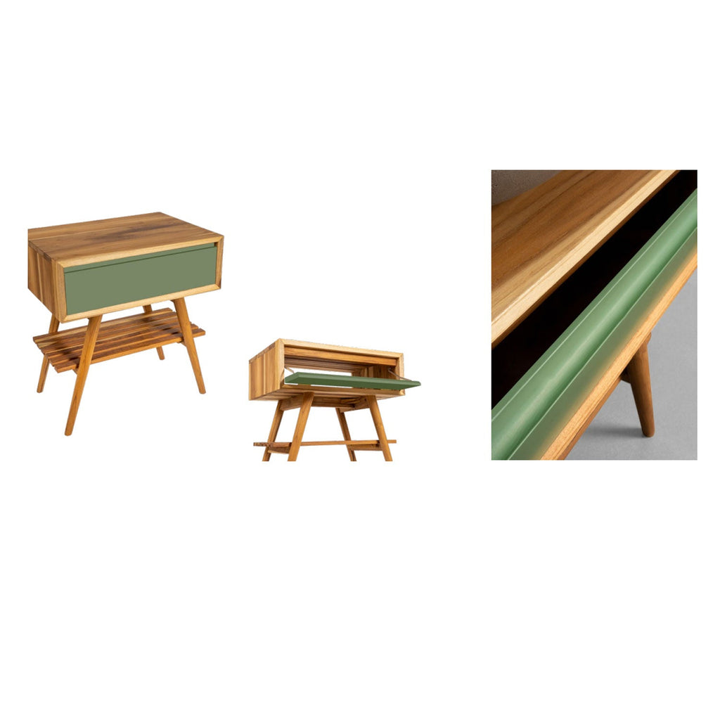  Consolle in Teak di recupero naturale serie Feelcolor Cipi 70cm con cassetto Smeraldo Buddha by CeramicStore | Lo specialista del tuo bagno