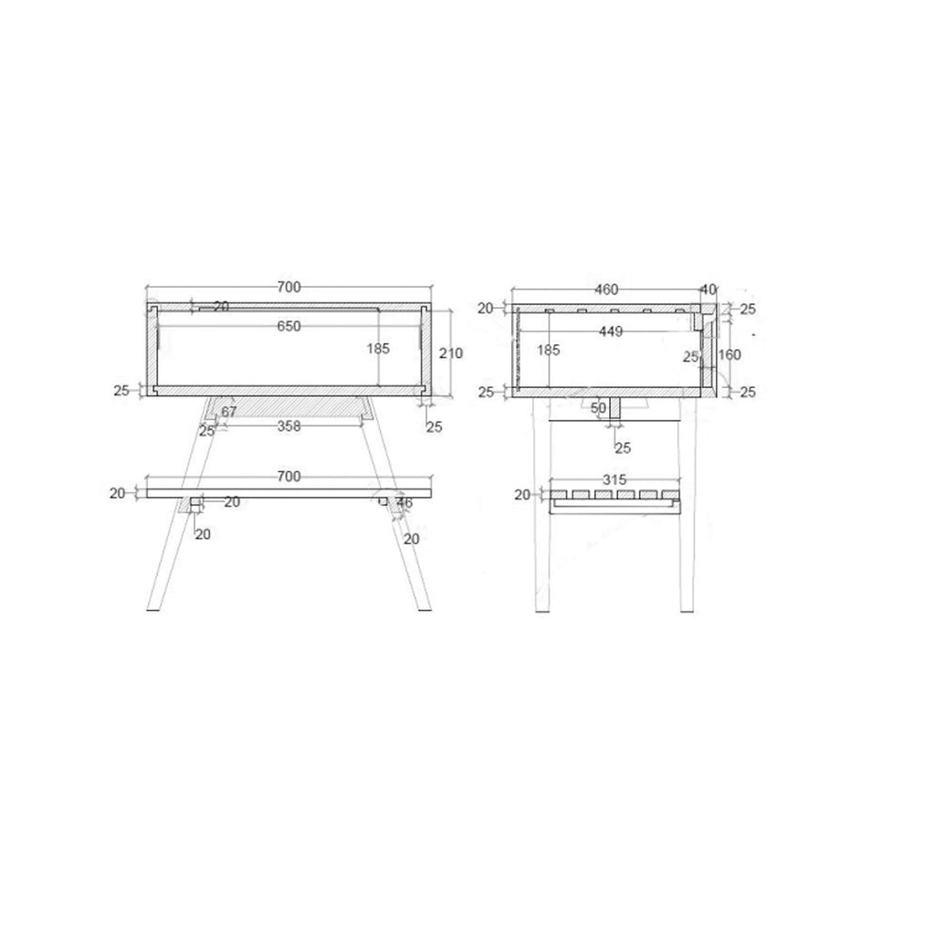  Consolle in Teak di recupero naturale serie Feelcolor Cipi 70cm con cassetto Bianco alpino by CeramicStore | Lo specialista del tuo bagno