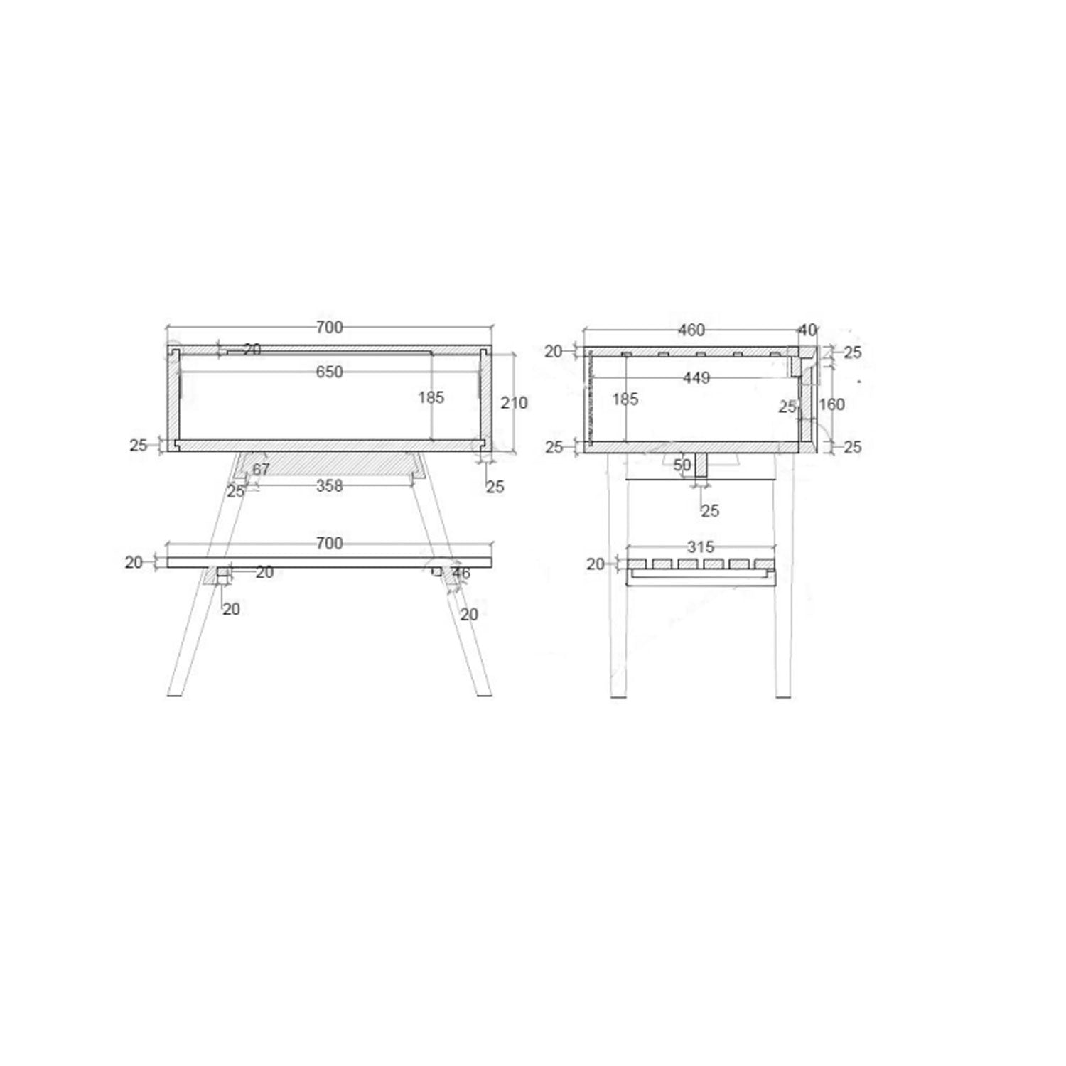  Consolle in Teak di recupero naturale serie Feelcolor Cipi 70cm con cassetto Bianco alpino by CeramicStore | Lo specialista del tuo bagno