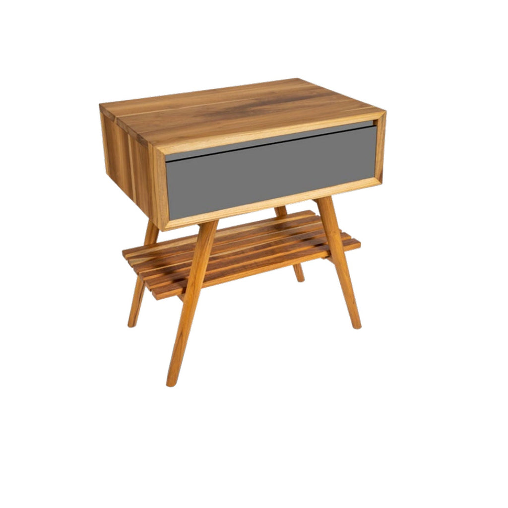 Consolle in Teak di recupero naturale serie Feelcolor Cipi 70cm con cassetto Grigio fumo by CeramicStore | Lo specialista del tuo bagno