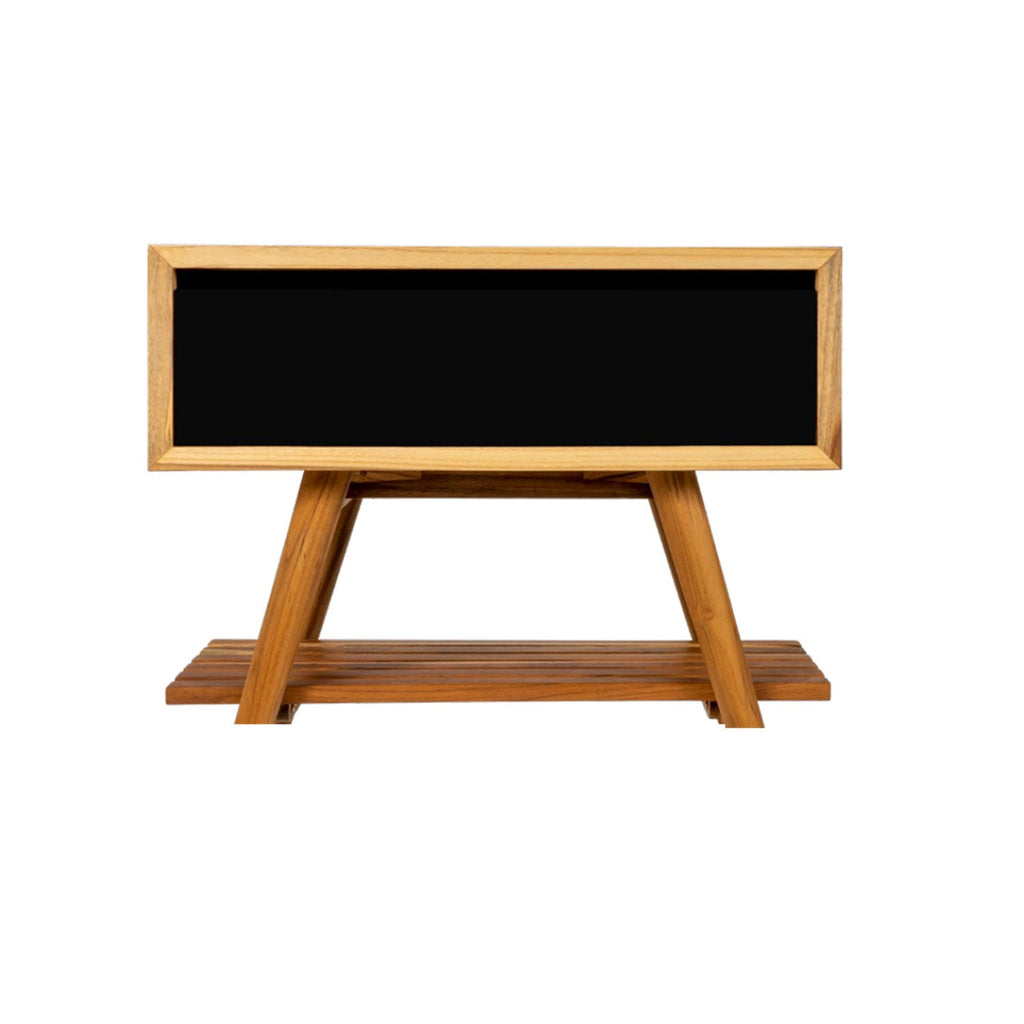  Consolle in Teak di recupero naturale serie Feelcolor Cipi 70cm con cassetto Nero by CeramicStore | Lo specialista del tuo bagno