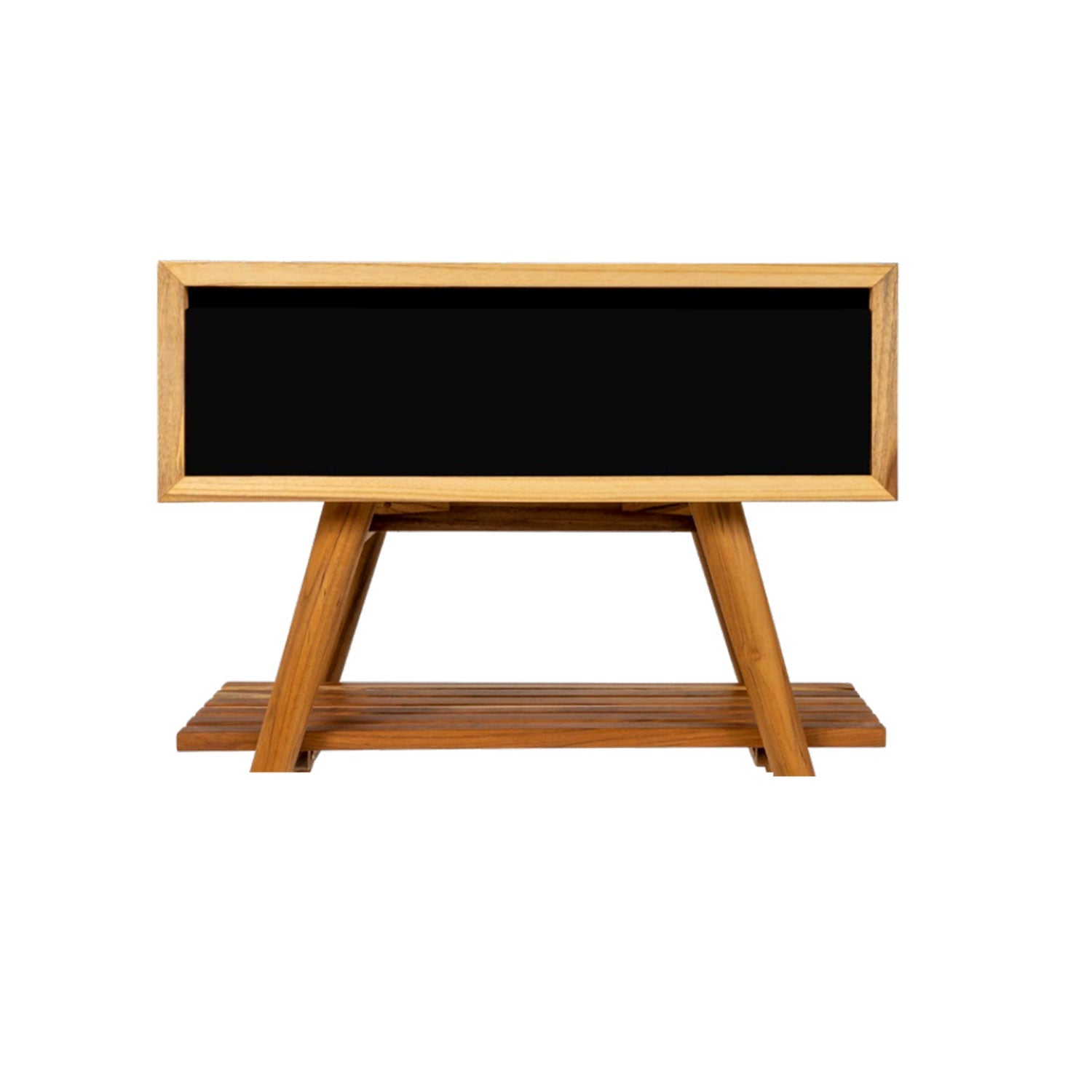  Consolle in Teak di recupero naturale serie Feelcolor Cipi 70cm con cassetto Nero by CeramicStore | Lo specialista del tuo bagno