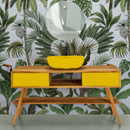  Consolle in Teak naturale serie Feelgood Cipi 150cm con cassetti Giallo Mostarda by CeramicStore | Lo specialista del tuo bagno