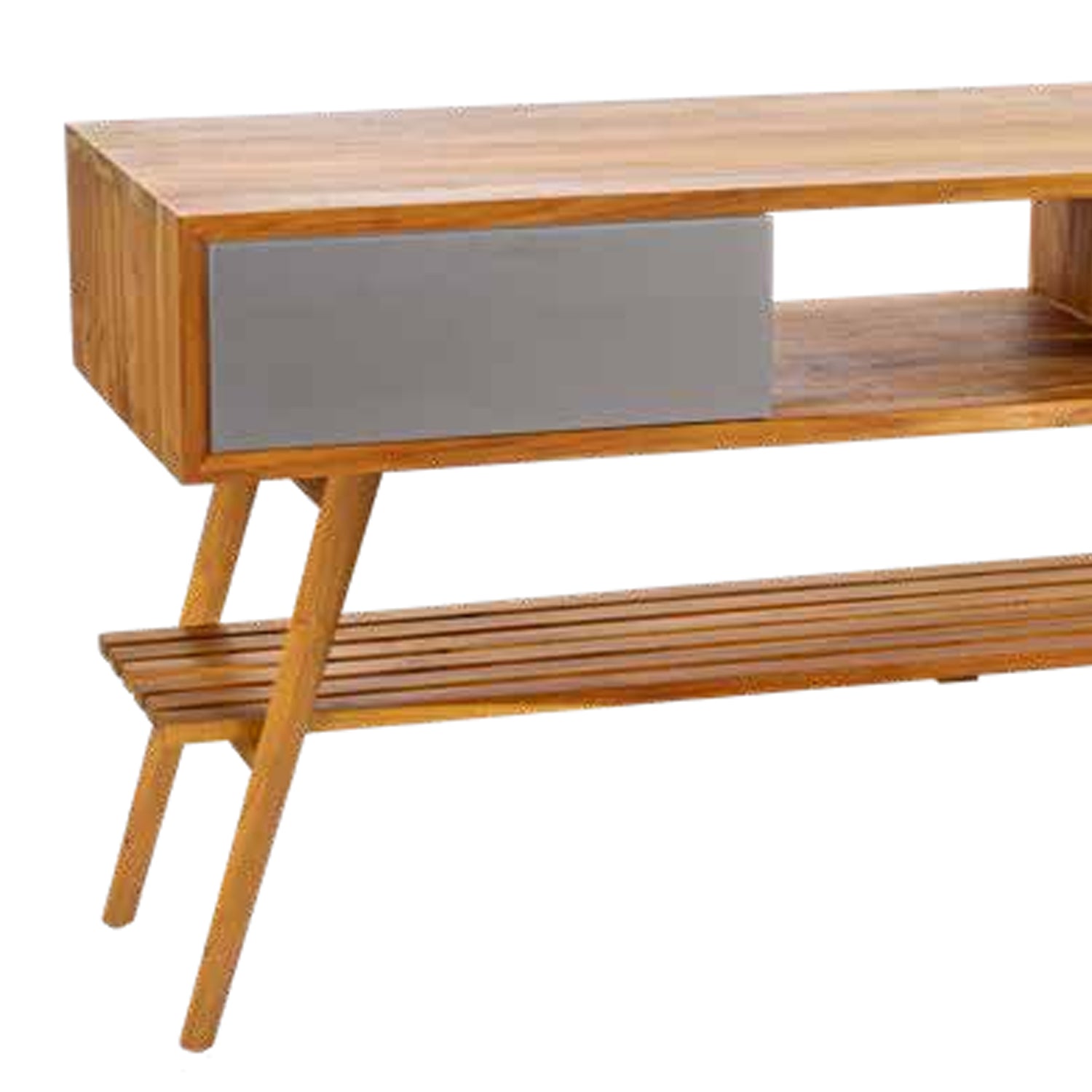  Consolle da bagno in Teak naturale 100cm serie Feelgood Small Cipi con cassetto Grigio fumo by CeramicStore | Lo specialista del tuo bagno