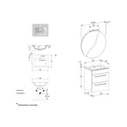  Composizione bagno sospesa Smack a 2 cassetti 55x62 con lavabo