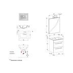  Composizione bagno sospesa Smack a 2 cassetti 55x62 con lavabo