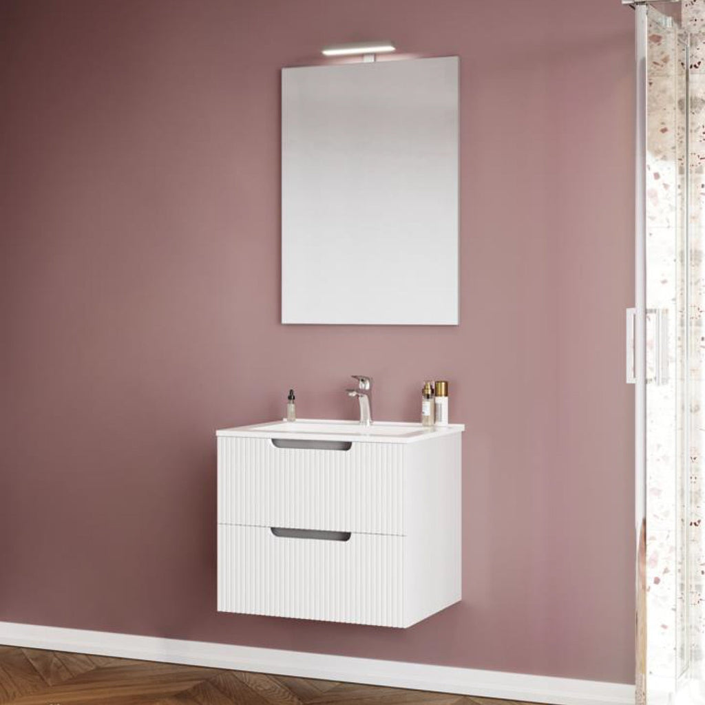 Mobile bagno sospeso Cubi&Co Malta 60 con frontale cannettato