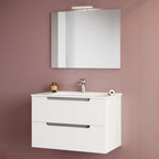 Mobile bagno sospeso Cubi&Co Malta 80 con frontale cannettato - Bianco Lucido by CeramicStore | Lo specialista del tuo bagno