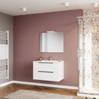  Mobile bagno sospeso Cubi&Co Malta 80 con frontale cannettato - Bianco Lucido by CeramicStore | Lo specialista del tuo bagno