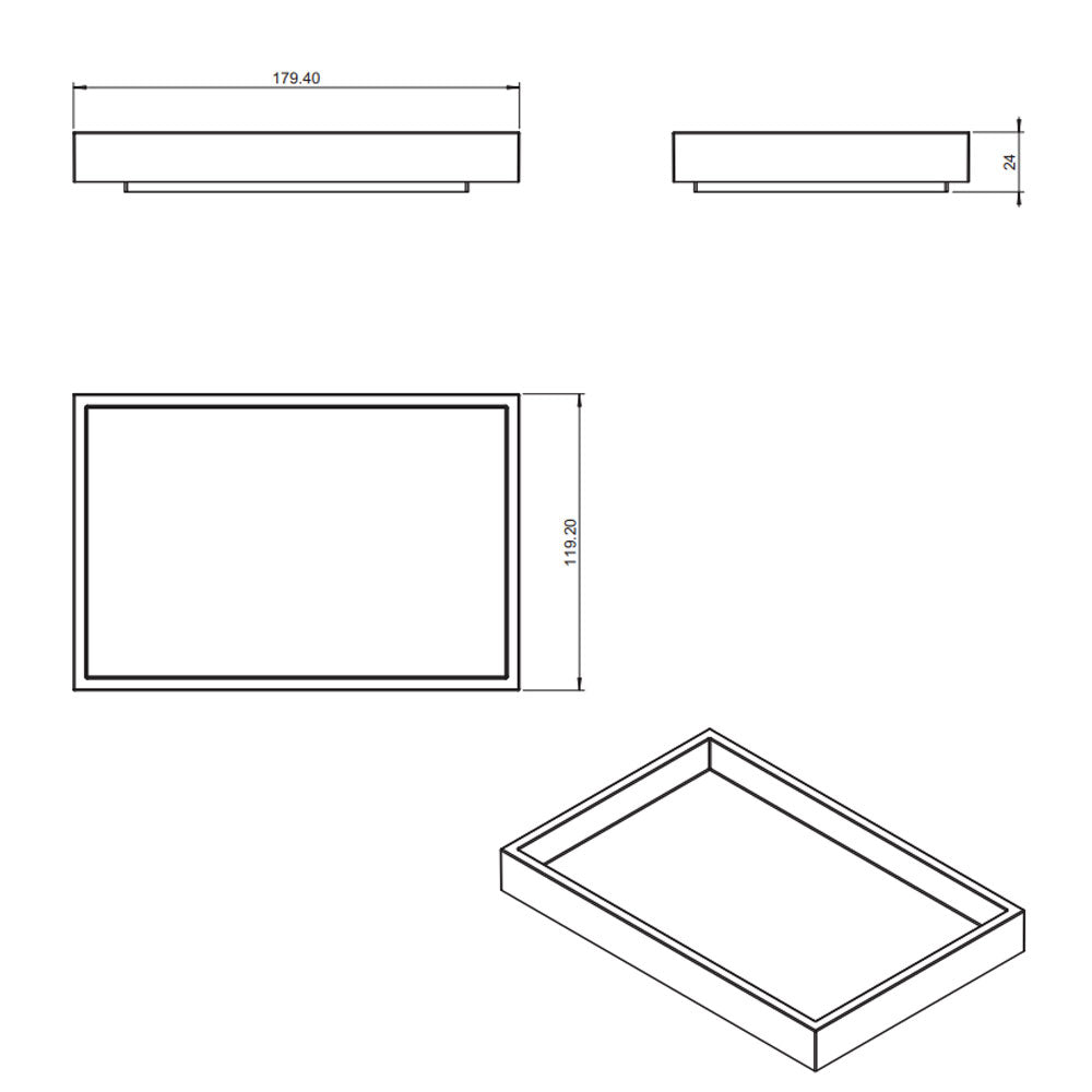  Vassoio porta oggetti da appoggio in vetro acrilico della collezione 'Bath Life' by Cosmic - Bianco by CeramicStore | Lo specialista del tuo bagno