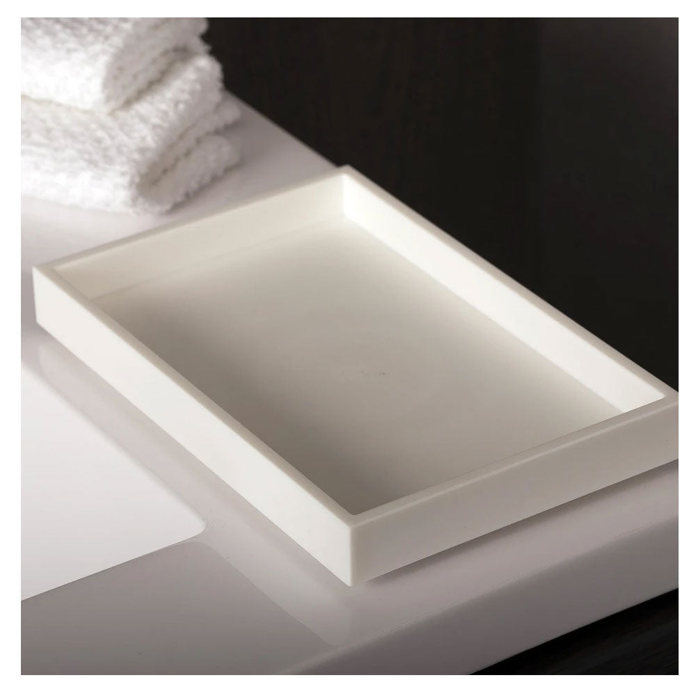  Vassoio porta oggetti da appoggio in vetro acrilico della collezione 'Bath Life' by Cosmic - Bianco by CeramicStore | Lo specialista del tuo bagno