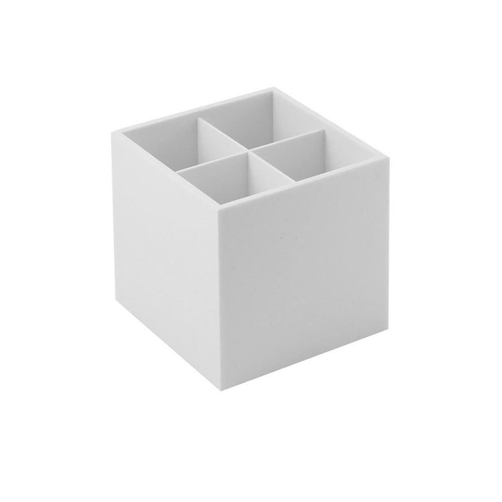 Contenitore porta trucchi da appoggio in vetro acrilico della collezione 'Bath Life' by Cosmic - Bianco by CeramicStore | Lo specialista del tuo bagno