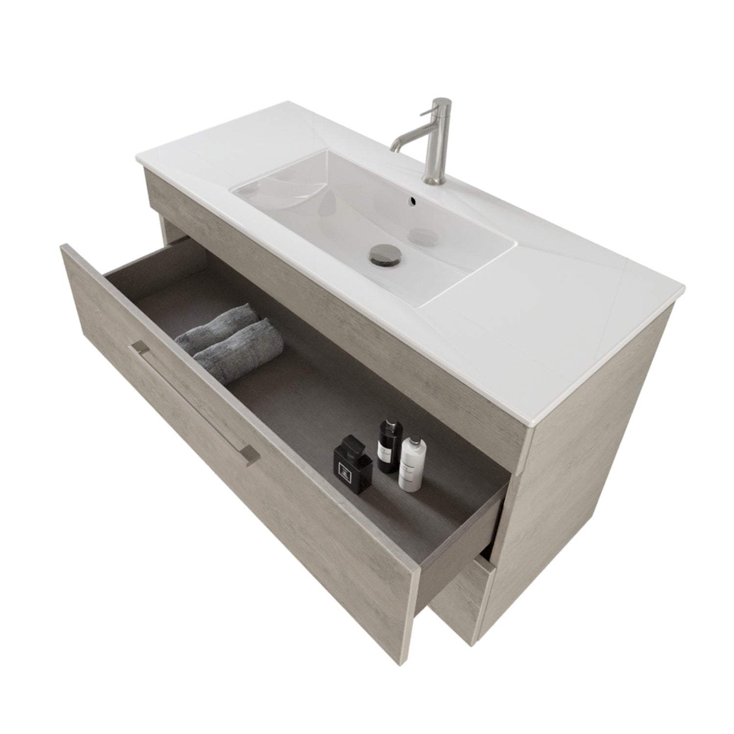  specchio con lampada LED cement wood by CeramicStore | Lo specialista del tuo bagno