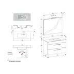  Composizione bagno sospesa Cubi&Co Smack a 2 cassetti 100x62 con lavabo