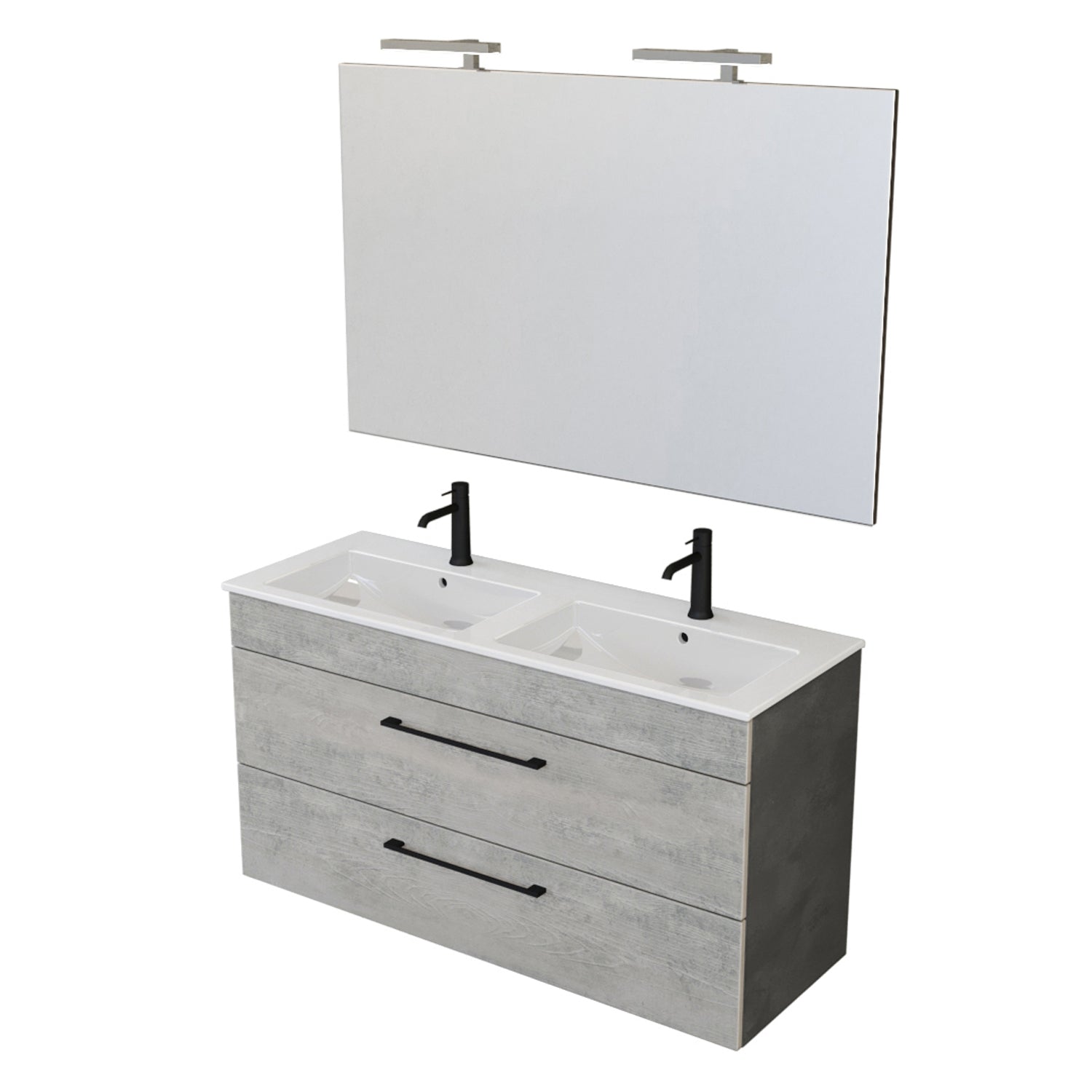  Composizione bagno sospesa Smack a 2 cassetti 118x62 con doppio lavabo