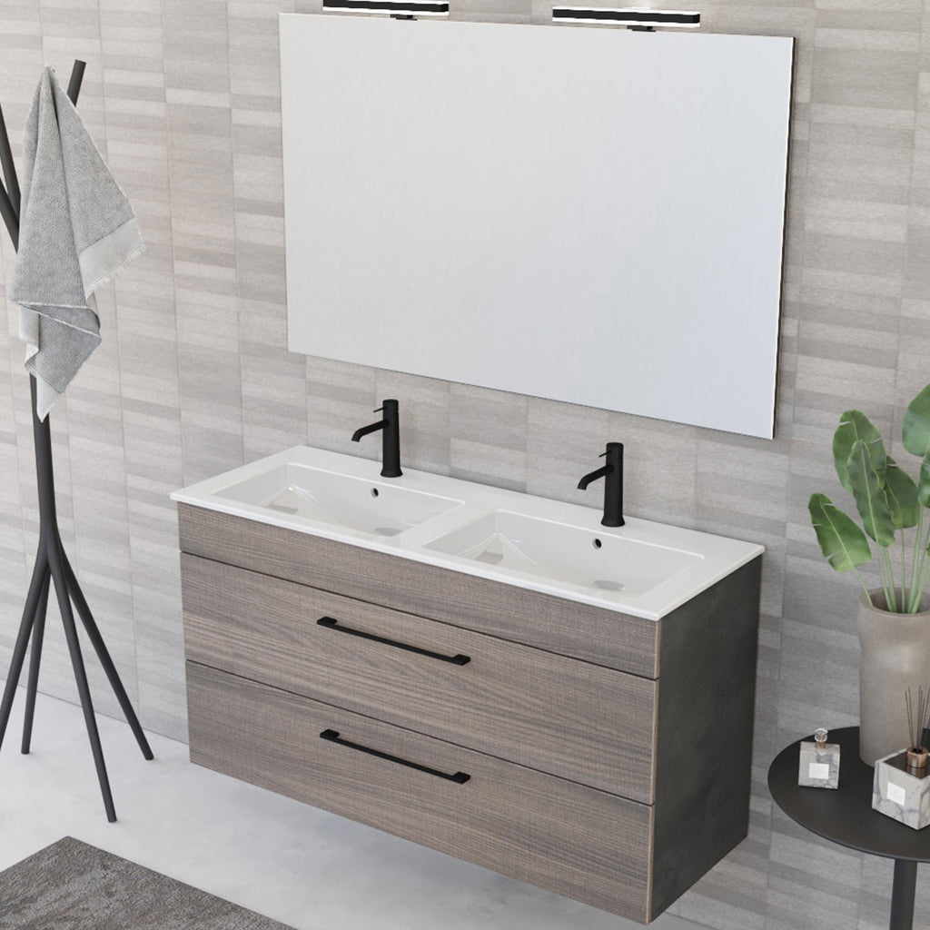 Composizione bagno sospesa Smack a 2 cassetti 118x62 con doppio lavabo