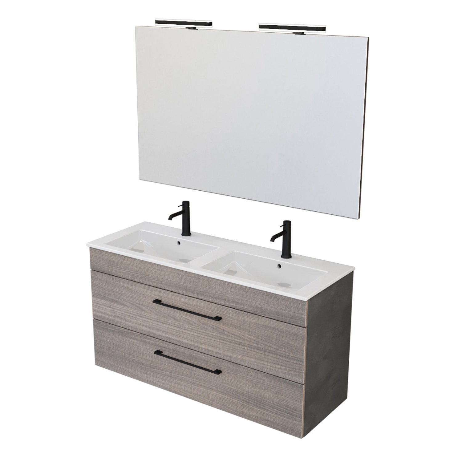  Composizione bagno sospesa Smack a 2 cassetti 118x62 con doppio lavabo