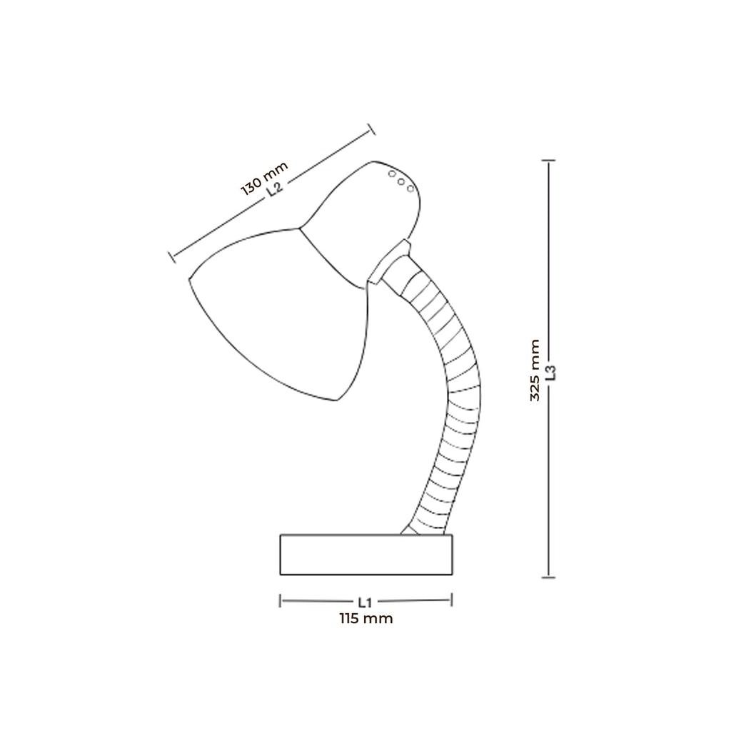  Lampada da scrittoio modello Charleston con braccio orientabile - Nero by CeramicStore | Lo specialista del tuo bagno