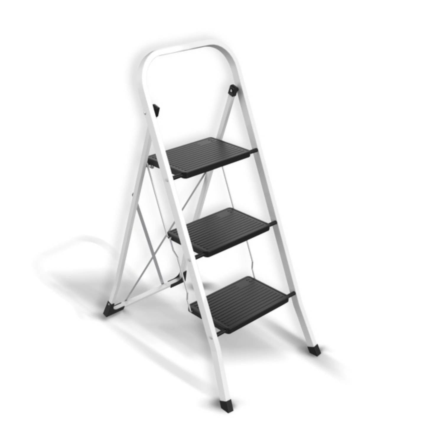 Scaletta pieghevole in acciaio 3 gradini colore nero e bianco by CeramicStore | Lo specialista del tuo bagno