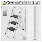  Scaletta pieghevole in acciaio 3 gradini colore nero e bianco by CeramicStore | Lo specialista del tuo bagno