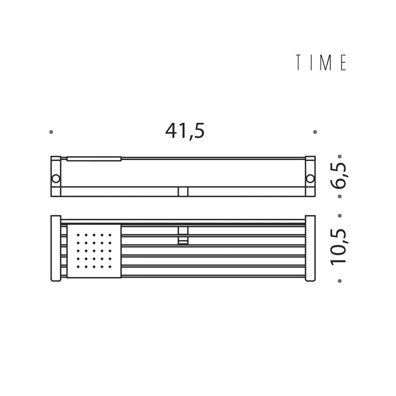  Mensola con ganci appenditutto in ottone Time di Colombo Design