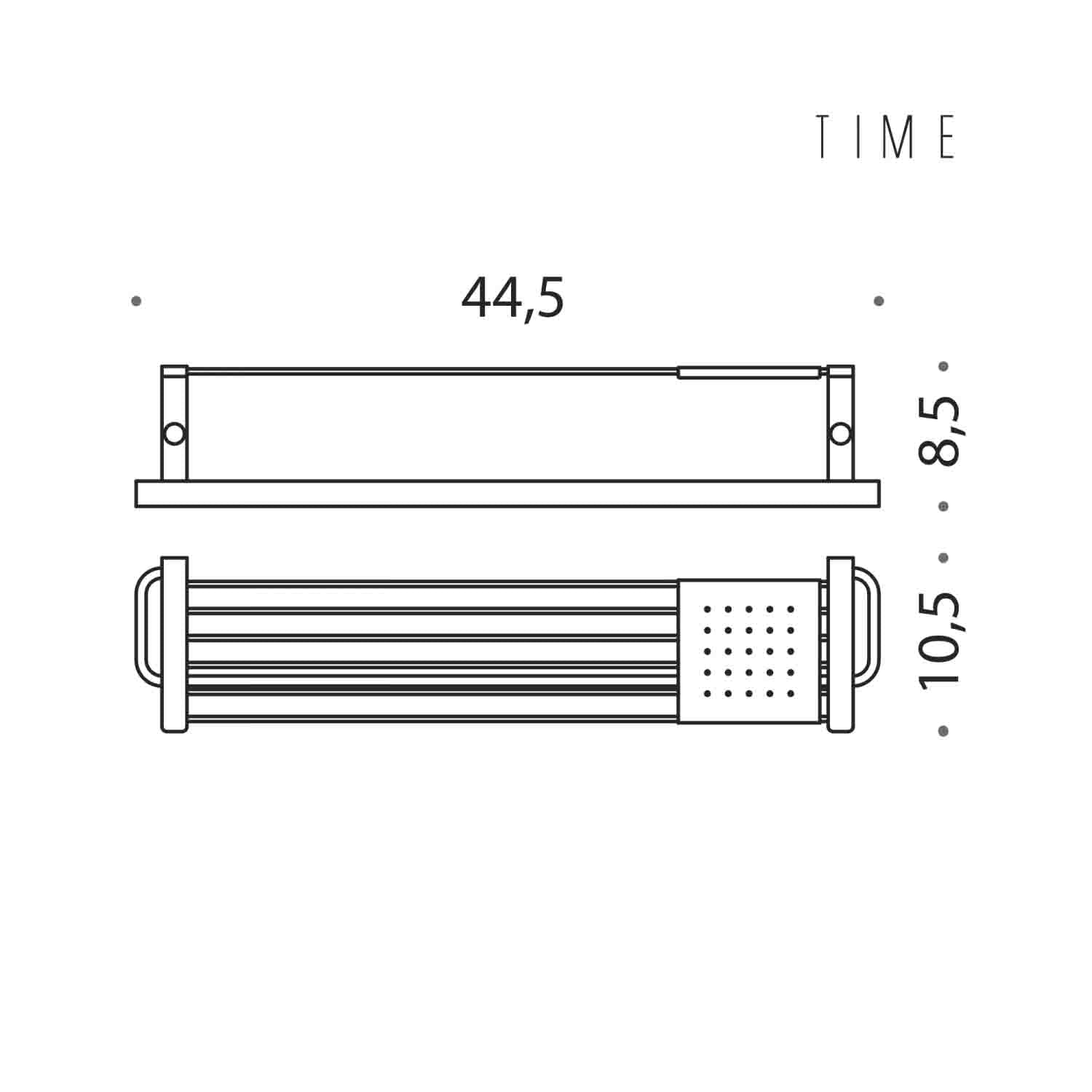 Mensola con porta salvietta in ottone Time di Colombo Design