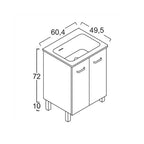  Lavatoio in ceramica con mobile 2 ante in melaminico Nanco Xilon cm 60x50 Bianco lucido by CeramicStore | Lo specialista del tuo bagno