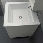  Lavatoio in ceramica con mobile 2 ante in melaminico Nanco Xilon cm 60x50 Bianco lucido by CeramicStore | Lo specialista del tuo bagno