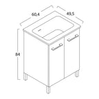  Lavatoio in ceramica con mobile 2 ante in melaminico Nanco Xilon cm 60x50 Bianco lucido by CeramicStore | Lo specialista del tuo bagno