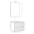  Mobile bagno sospeso Cubi&Co Malta 60 con frontale cannettato