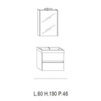  Mobile bagno sospeso Kora02 cm 60x190x46 rovere nabucco by CeramicStore | Lo specialista del tuo bagno