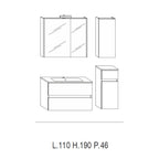  Mobile bagno sospeso modello Kora03 cm 110x190x46 - Olmo rosseau by CeramicStore | Lo specialista del tuo bagno