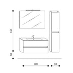  Mobile da bagno sospeso modello Kora05 cm 130x190x46 - Olmo rosseau by CeramicStore | Lo specialista del tuo bagno