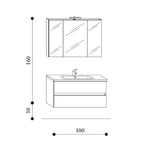  Mobile bagno sospeso modello Kora06 cm 100x190x46 - Rovere scuro by CeramicStore | Lo specialista del tuo bagno