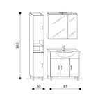  Mobile bagno a terra da 115 cm modello Pisa03 finitura rovere scuro by CeramicStore | Lo specialista del tuo bagno