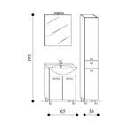  Mobile bagno a terra modello Rimini02 cm 95x195x47 laccato lucido bianco by CeramicStore | Lo specialista del tuo bagno