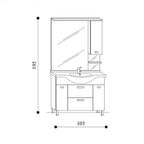  Mobile bagno a terra modello Rimini04 cm 105x195x50 laccato lucido bianco by CeramicStore | Lo specialista del tuo bagno