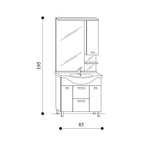  Mobile bagno a terra modello Rimini07 cm 85x195x48 laccato lucido bianco by CeramicStore | Lo specialista del tuo bagno