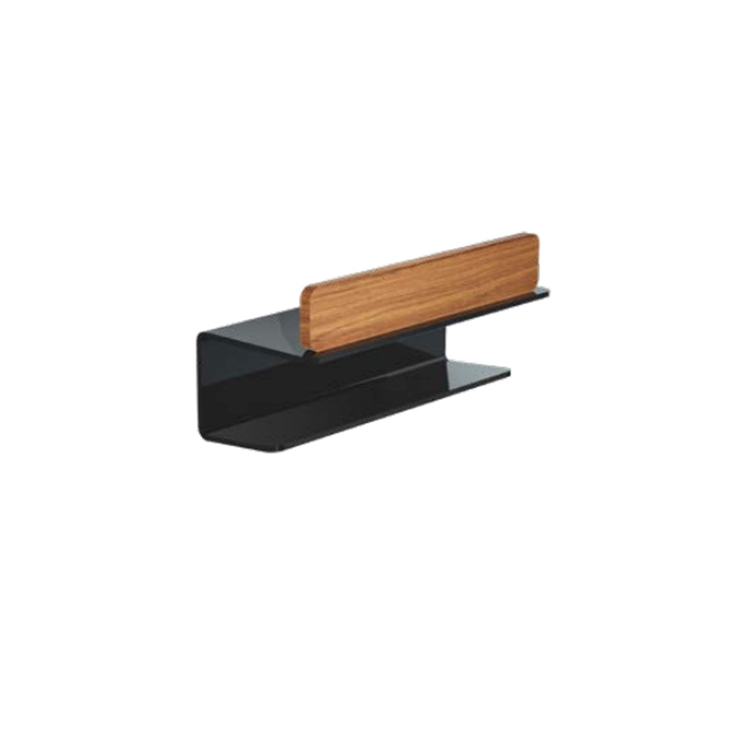 Mensola da bagno nera con dettaglio in Teak naturale serie Bright by Cipi 8