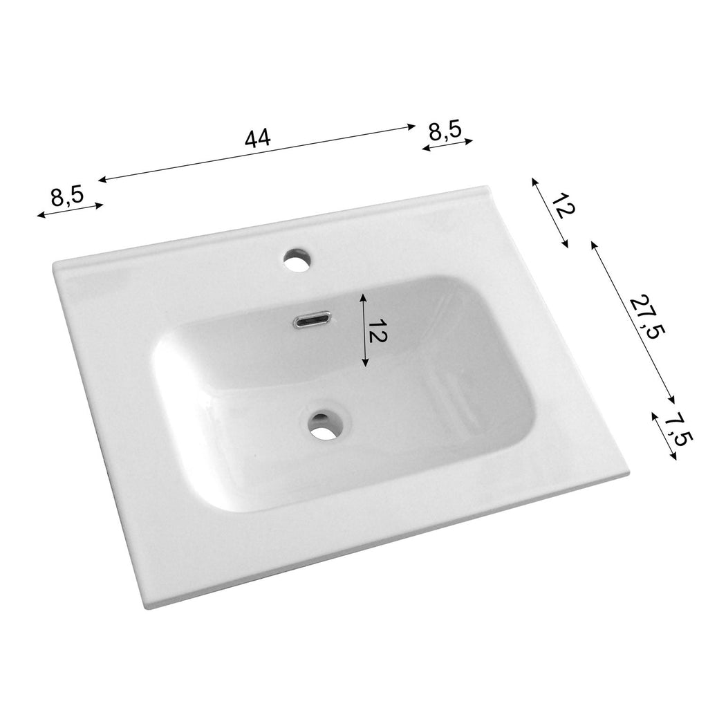  Composizione bagno con lavabo e specchio contenitore illuminato modello KoraXL03 60 cm Rovere Scuro by CeramicStore | Lo specialista del tuo bagno