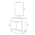 Composizione bagno Cubi&Co serie Grace 60 cm con consolle in ceramica - Bianco lucido