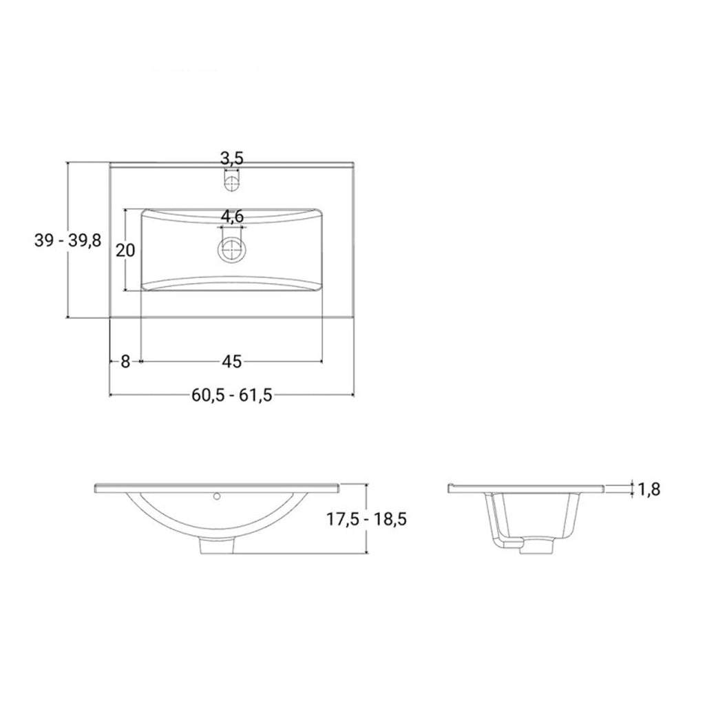Composizione bagno Cubi&Co serie Grace 60x38 cm con anta e vano giorno - Bianco lucido