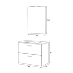 Composizione bagno sospesa Cubi&Co serie Grace 80x40 cm con lavabo in ceramica - Rovere Tropea