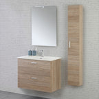 Composizione bagno sospesa Cubi&Co serie Grace 80x40 cm con lavabo in ceramica - Rovere Tropea