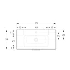 Composizione bagno sospesa Cubi&Co serie Grace 80x40 cm con lavabo in ceramica - Bianco lucido