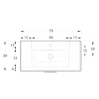 Composizione bagno sospesa Cubi&Co serie Grace 80x40 cm con vano a giorno - Bianco lucido