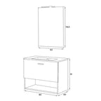 Composizione bagno sospesa Cubi&Co serie Grace 80x40 cm con vano a giorno - Bianco lucido