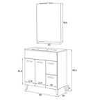 Composizione bagno da terra Cubi&Co serie Grace 80 cm con due cassetti e due ante - Bianco lucido