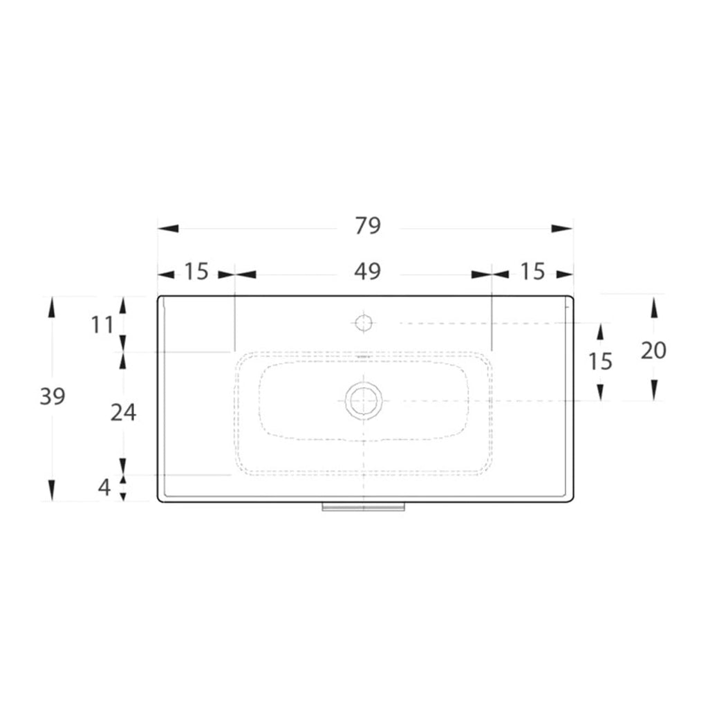 Composizione bagno Cubi&Co serie Grace 80 cm con consolle in ceramica - Rovere Tropea